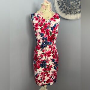 Talbots Pink and Blue Floral Midi Dress